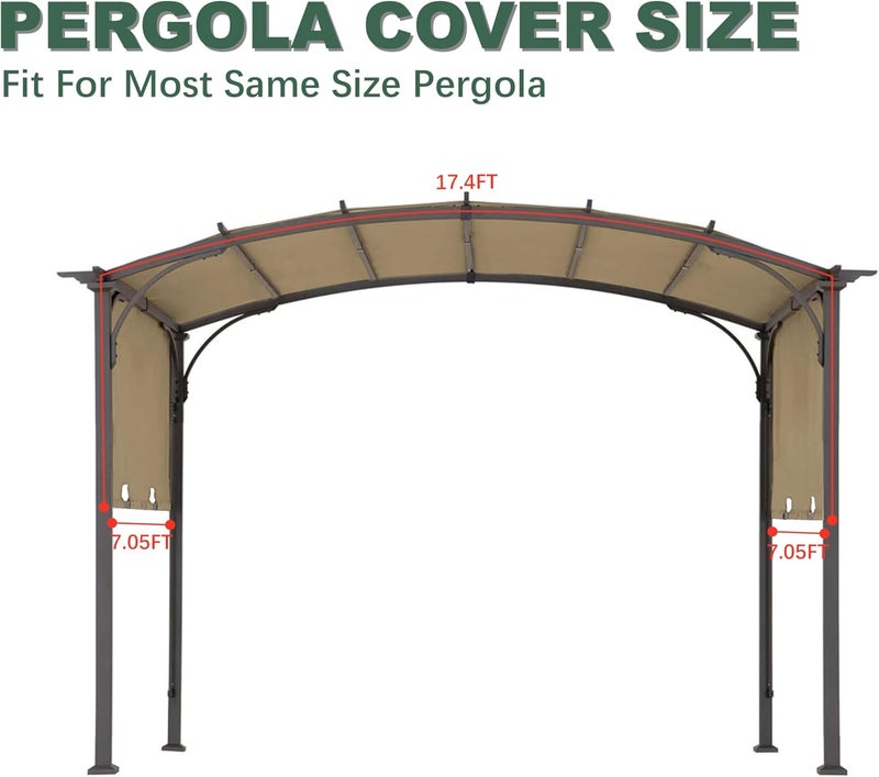 SCOMANAGE 85''x 208'' Universal Doubleton Steel Pergola Replacement Cover for Pergola L-PG080PST, (Beige) - Image 4
